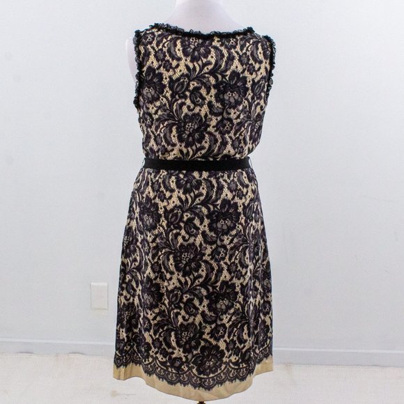 Moschino L Silk Reversible Lace Print Midi Dress - Picture 12 of 16